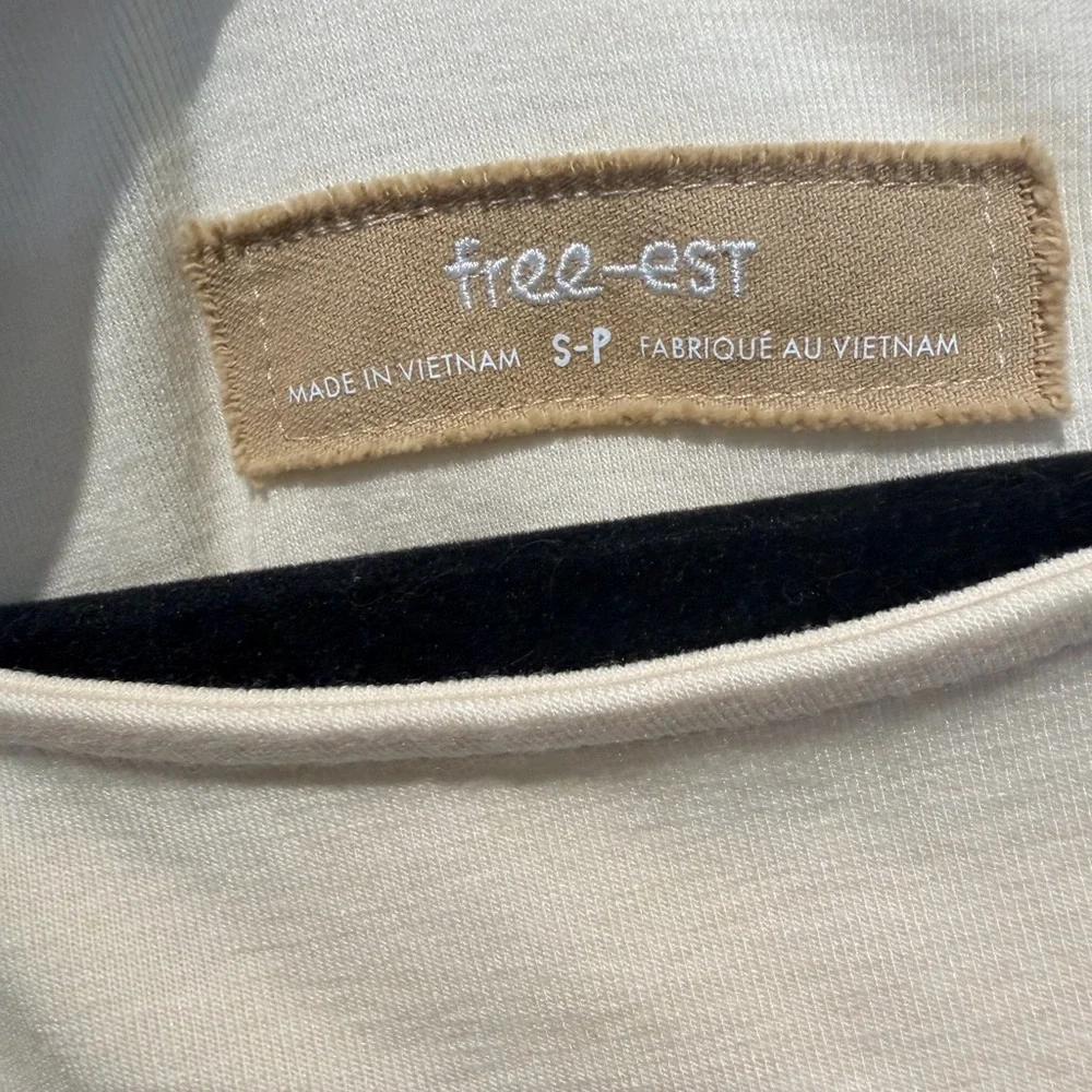 Free People Good Feels Long Sleeve Mini Dress size small color buttercream - Picture 4 of 4